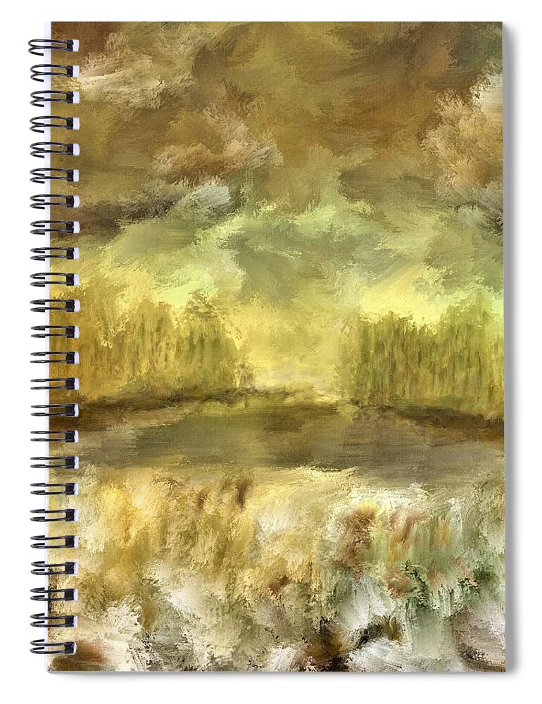 Waterfall Spiral Notebook featuring the painting October at the Falls by Diane Chandler