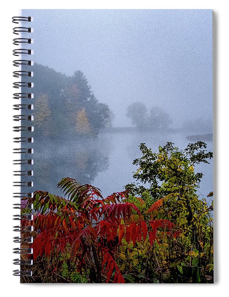 Hayward Garden Putney Vermont Spiral Notebook featuring the photograph October Fog II by Tom Singleton