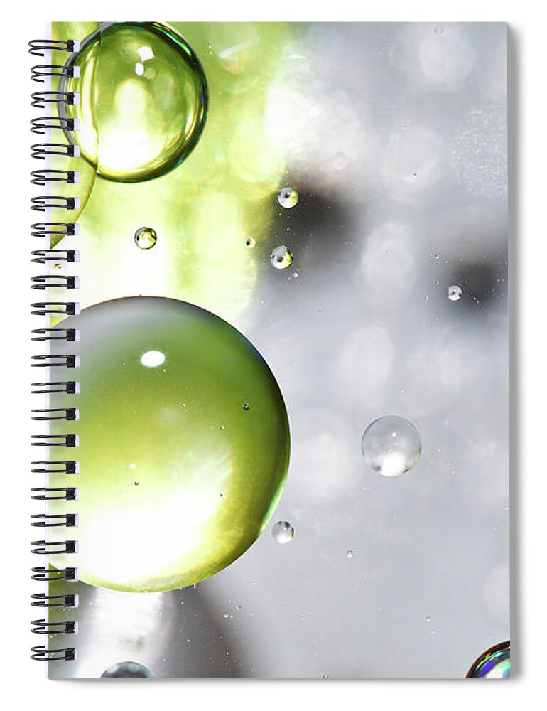 Mixing Spiral Notebook featuring the photograph Oil Spheres by Dovate