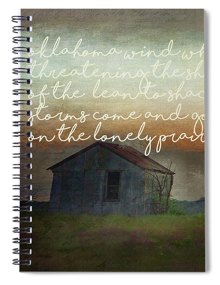 Landscape Spiral Notebook featuring the photograph Oklahoma Wind Whispers by Toni Hopper