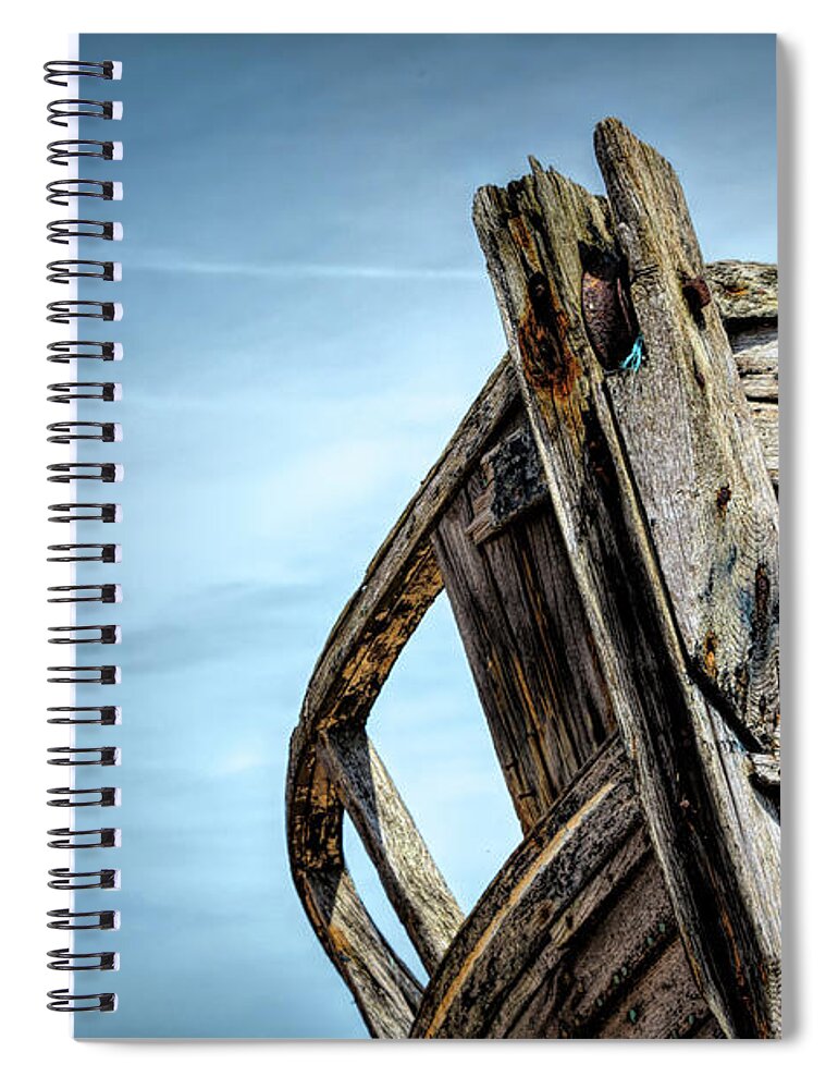 Dungeness Spiral Notebook featuring the photograph Old Abandoned Boat Landscape by Rick Deacon