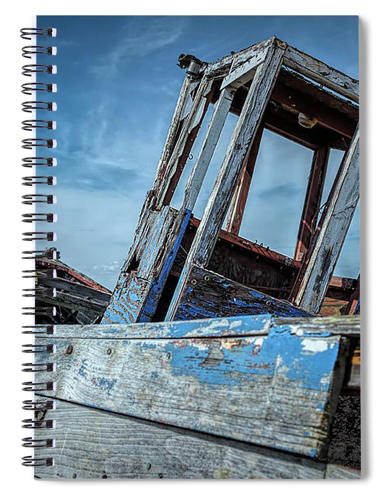 Dungeness Spiral Notebook featuring the photograph Old Abandoned Boat by Rick Deacon