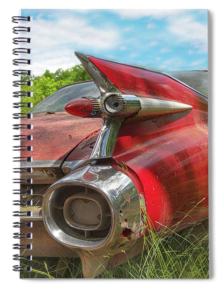 Old Car Spiral Notebook featuring the photograph Old Caddie by Minnie Gallman