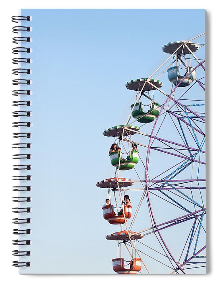 Clear Sky Spiral Notebook featuring the photograph Old Ferris Wheel by Mar Merelo