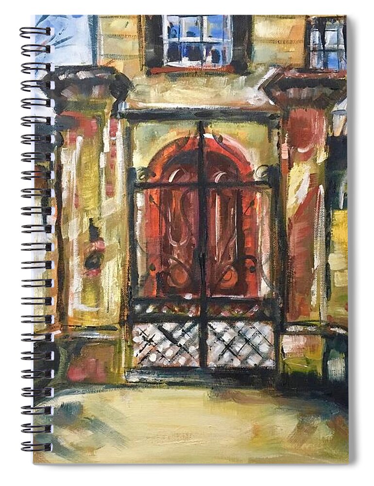 Charleston Spiral Notebook featuring the painting Old Mansion by Alan Metzger