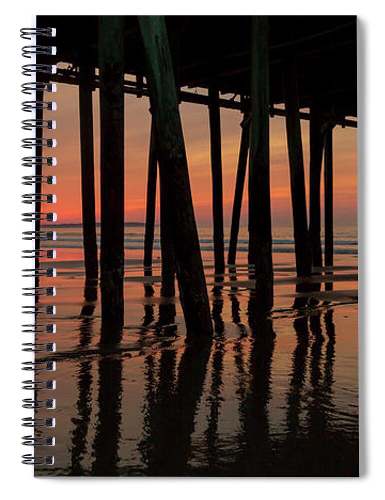 Old Spiral Notebook featuring the photograph Old Orchard Beach Fishing Pier Welcome to the Day by Betsy Knapp