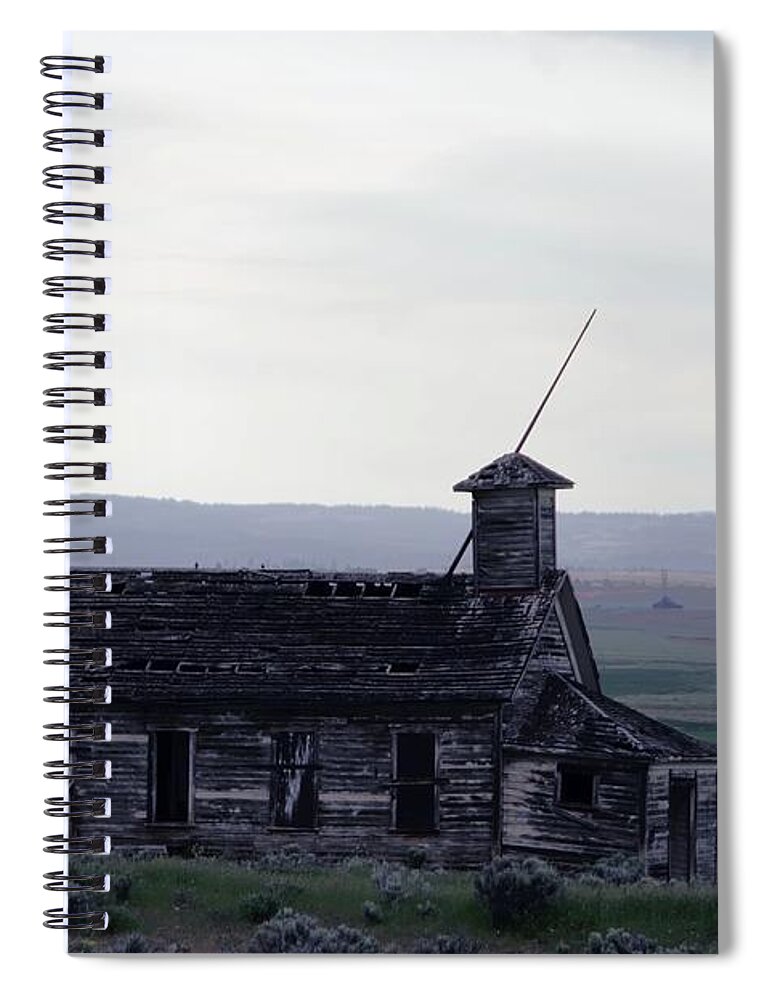 Schoolhouse Spiral Notebook featuring the photograph Old schoolhouse outside of Bickleton Washington by Jeff Swan