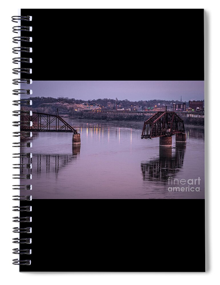Old Swing Bridge Spiral Notebook featuring the photograph Old Swing Bridge by Imagery by Charly