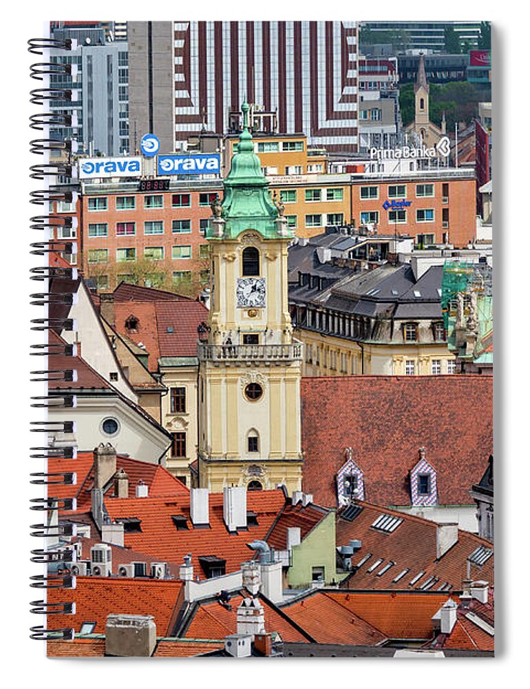 Bratislava Spiral Notebook featuring the photograph Old town hall tower by Fabrizio Troiani