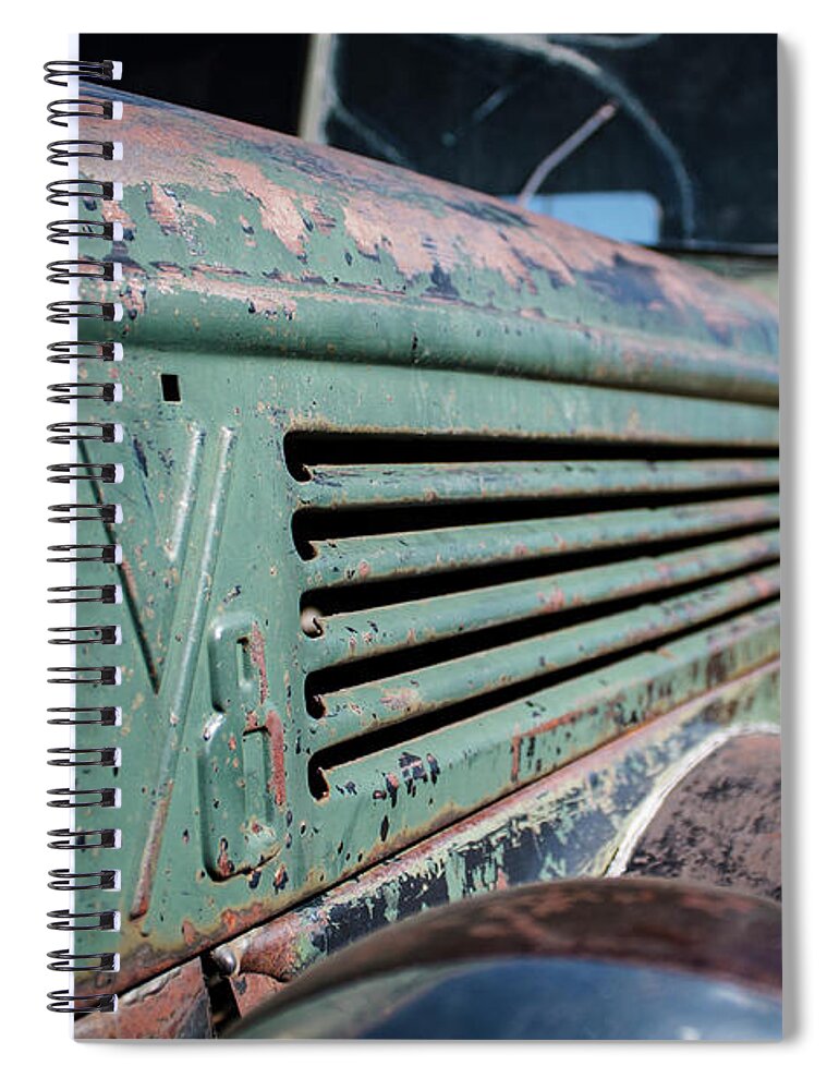 Bodie Spiral Notebook featuring the photograph Old Truck V8 by Gary Geddes