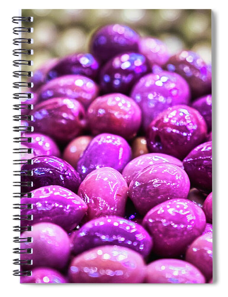 Morocco Spiral Notebook featuring the photograph Olives in the Meknes Medina Market - Morocco by Stuart Litoff
