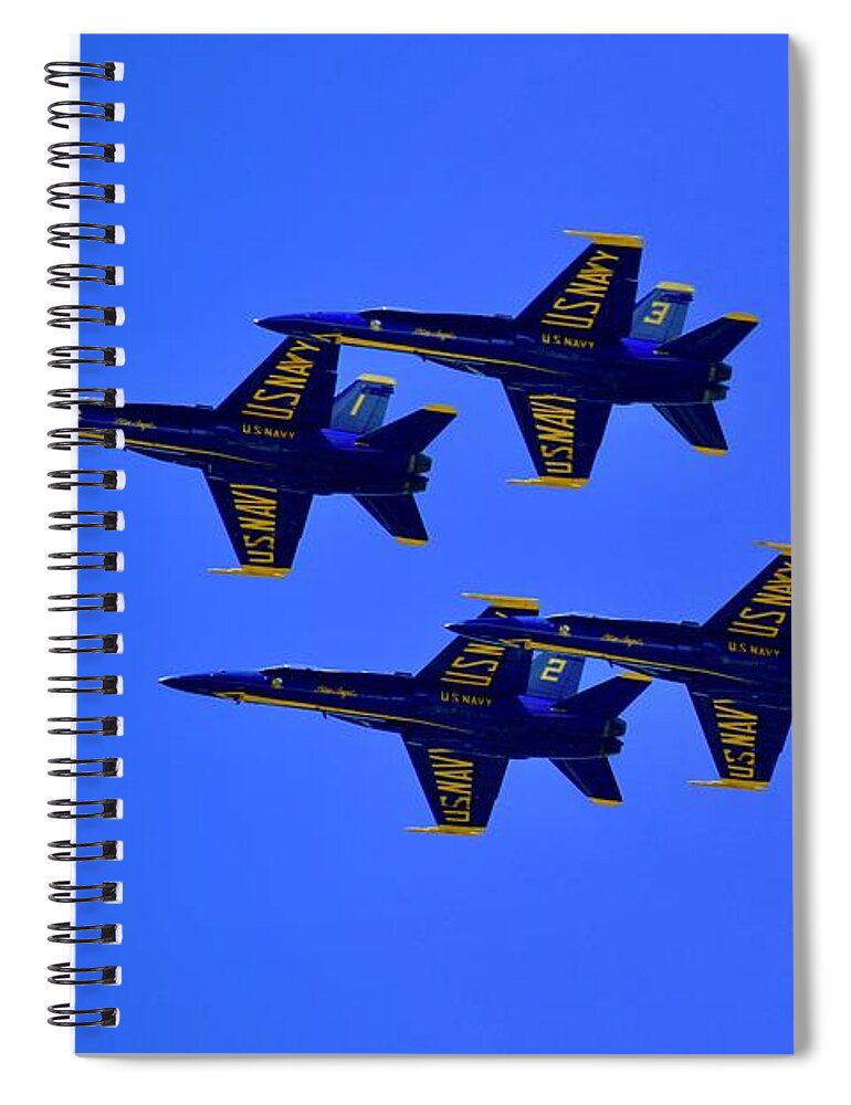 U.s. Navy Blue Angels Spiral Notebook featuring the photograph On a Clear Day No. 2 by Debra Grace Addison