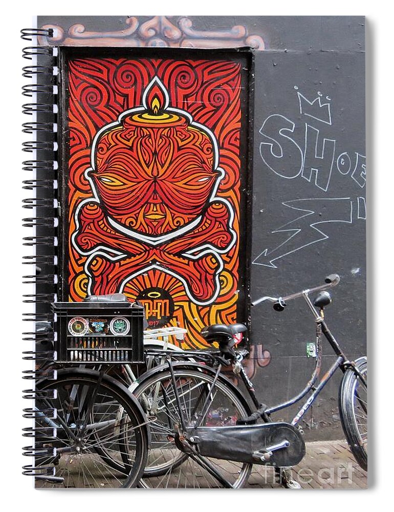 Graffiti Spiral Notebook featuring the photograph On Fire by Diana Rajala