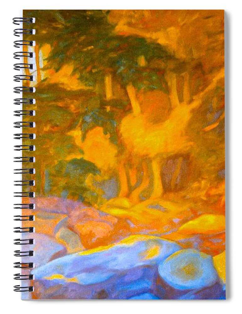 Kendall Kessler Spiral Notebook featuring the painting On the Way to the Cascades Sketch by Kendall Kessler