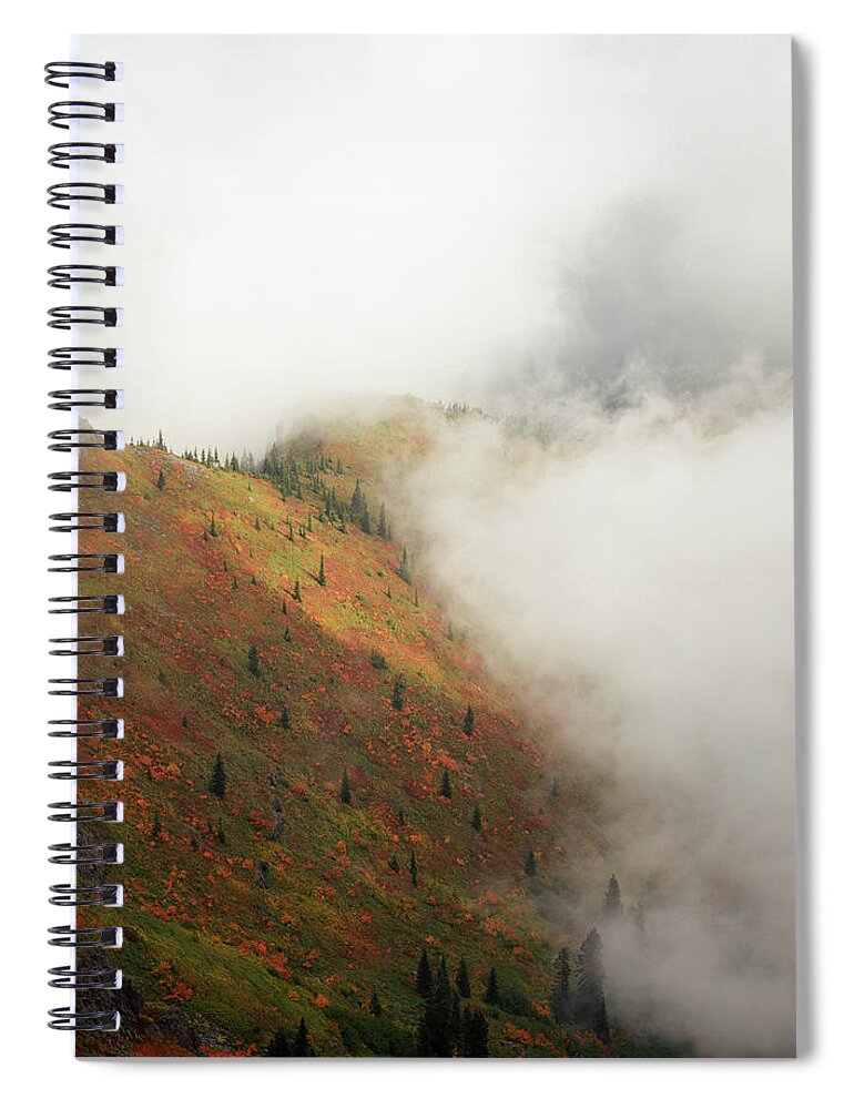 Tranquility Spiral Notebook featuring the photograph On Top Of A Mountain During Autumn by Zeb Andrews