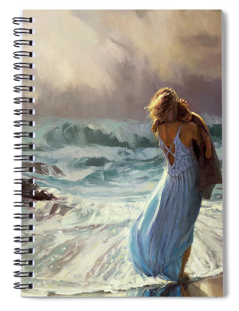 Ocean Spiral Notebook featuring the painting On Watch by Steve Henderson