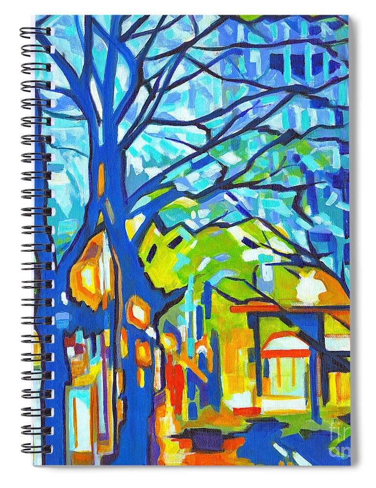 Contemporary Painting Spiral Notebook featuring the painting Once Upon a Spring Time by Tanya Filichkin