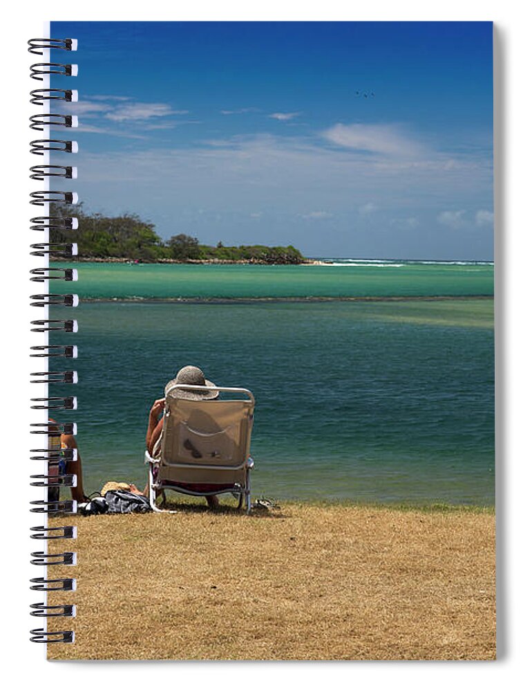 Couple At Beach Spiral Notebook featuring the photograph One fine day by Sheila Smart Fine Art Photography
