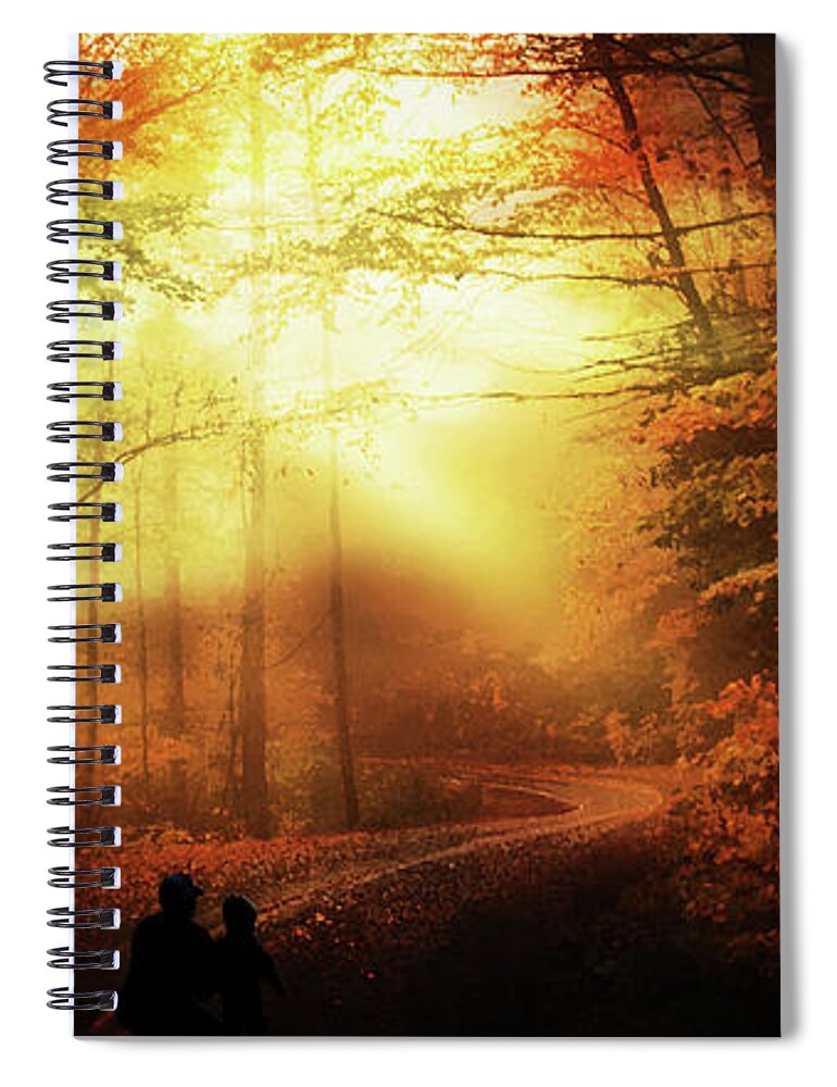 Landscape Spiral Notebook featuring the digital art Only Light can Drive out Darkness by Sandra Clark