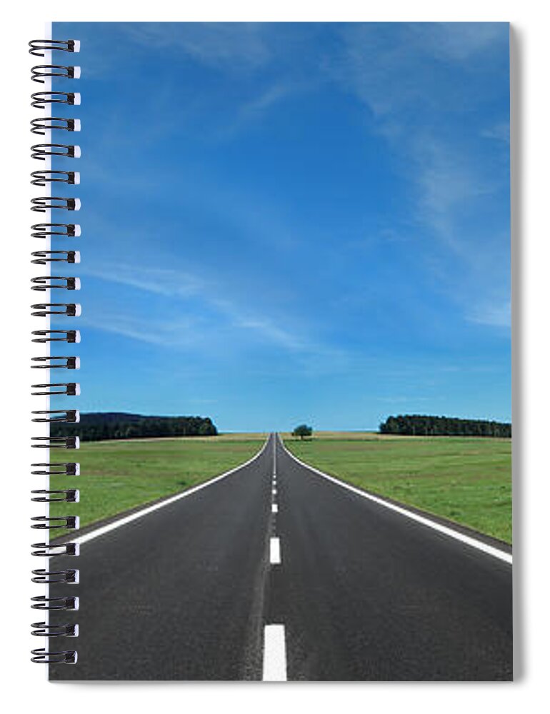 Grass Spiral Notebook featuring the photograph Open Road by Narvikk