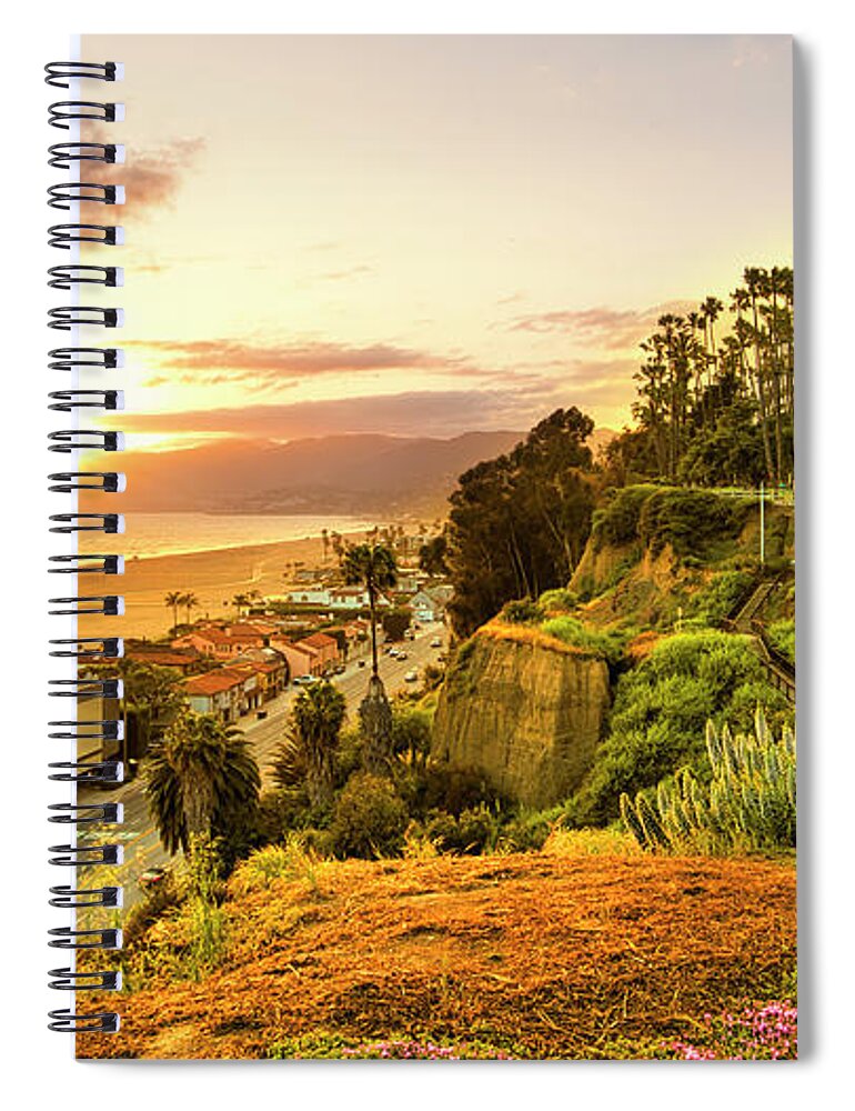 Palisades Park Spiral Notebook featuring the photograph Orange Haze At Sunset by Gene Parks