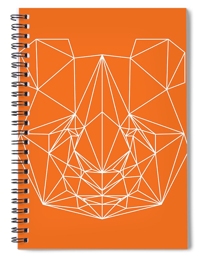 Panda Spiral Notebook featuring the digital art Orange Panda by Naxart Studio
