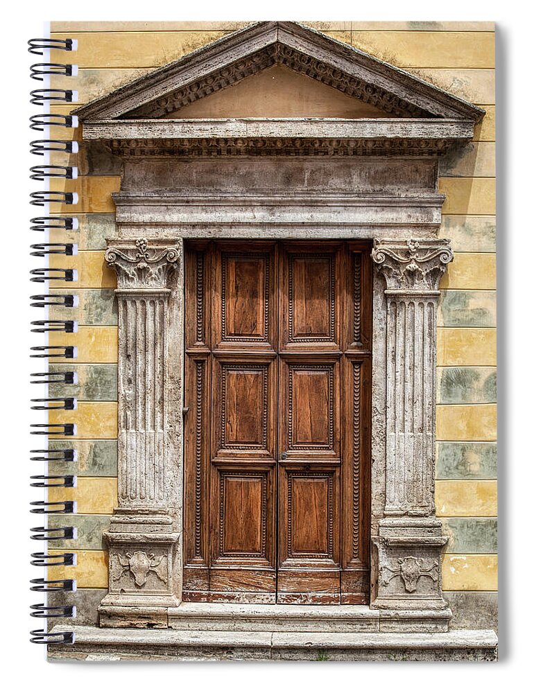 Door Spiral Notebook featuring the photograph Ornate Door of Tuscany by David Letts