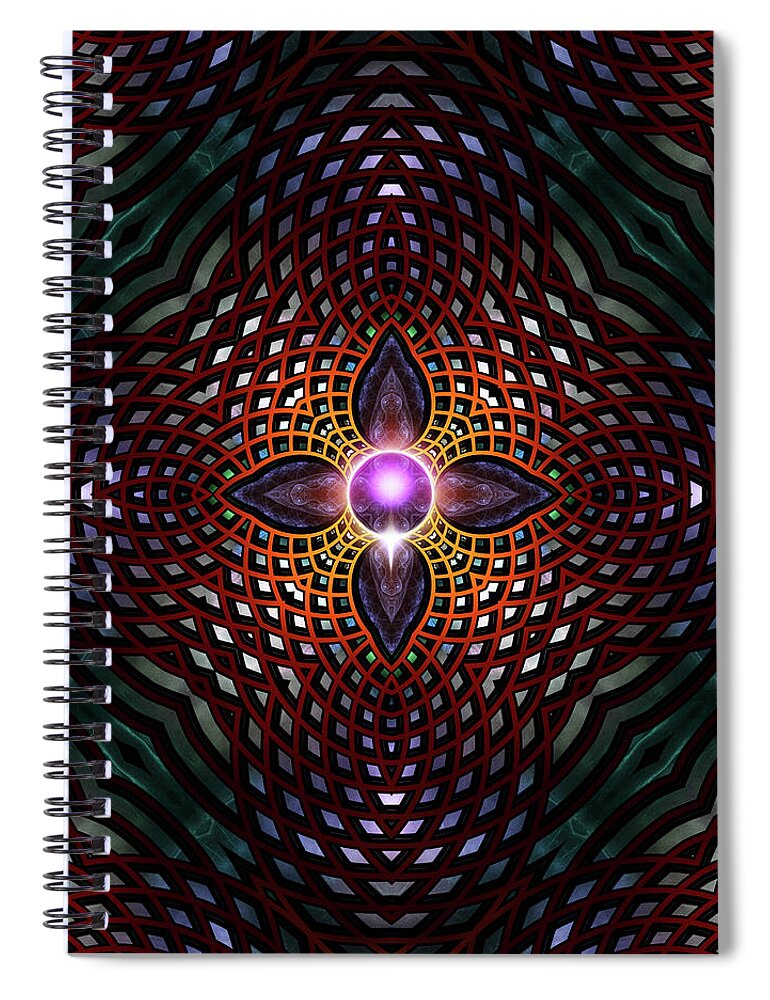 Orb Spiral Notebook featuring the digital art Orb Star Mesh by Rolando Burbon