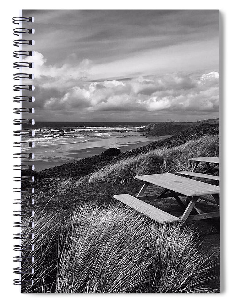Oregon Spiral Notebook featuring the photograph Bandon Dunes by Jerry Abbott