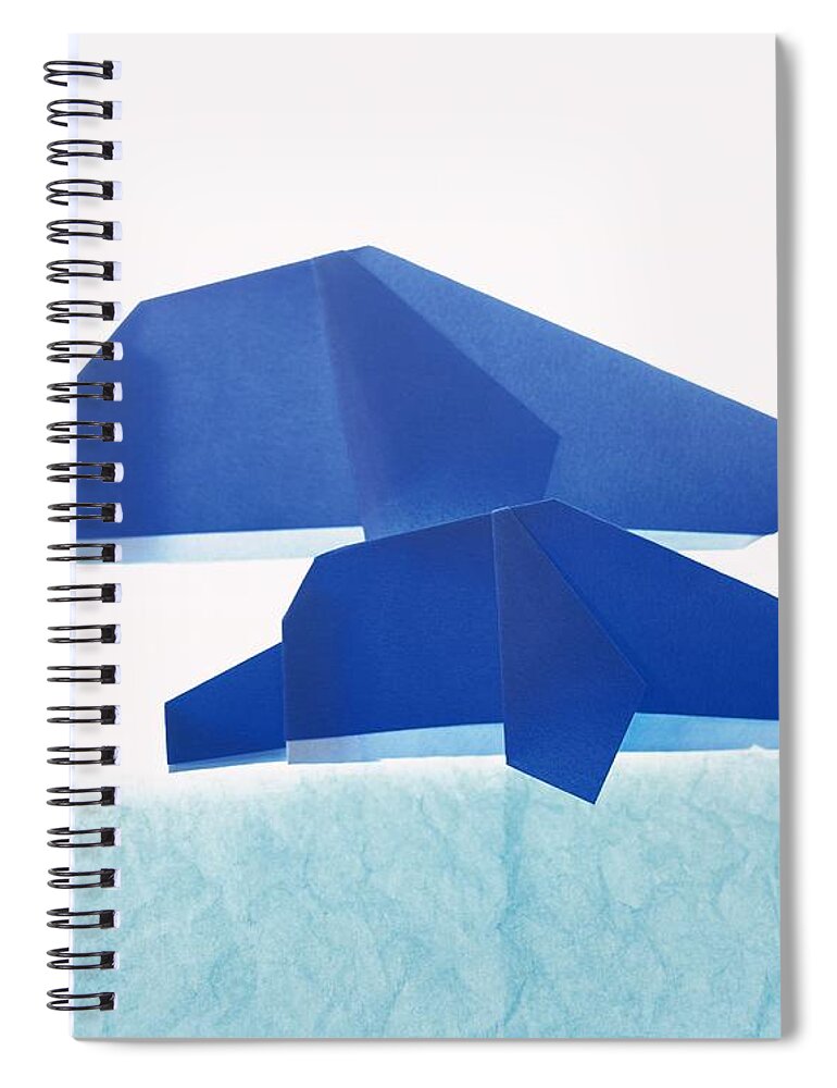 Viewpoint Spiral Notebook featuring the photograph Origami Dolphins, High Angle View by Daj