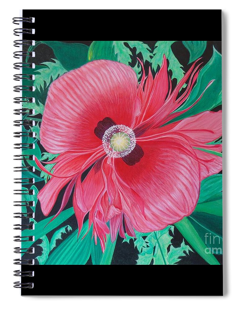 Aimee Mouw Spiral Notebook featuring the painting Ornamental Poppy by Aimee Mouw