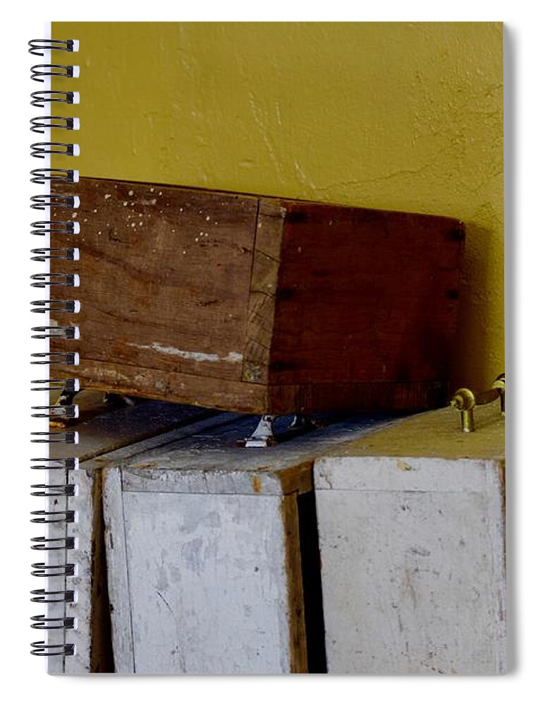 Orphen Drawers Spiral Notebook featuring the photograph Orphen Drawers by Debra Grace Addison