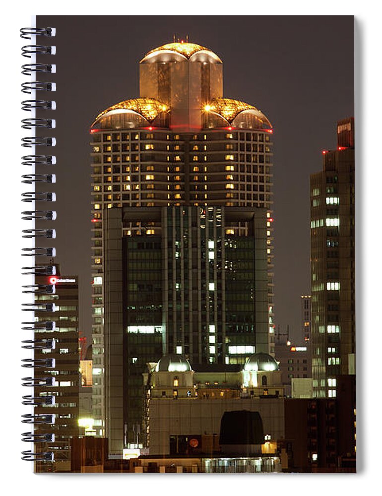 Tranquility Spiral Notebook featuring the photograph Osaka Skyscrapers by Alexey Kopytko