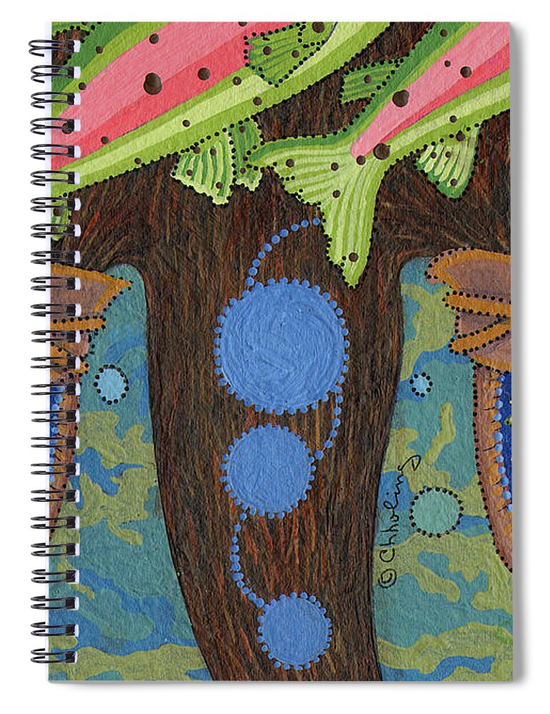 Native American Spiral Notebook featuring the painting Otters Mocassins by Chholing Taha