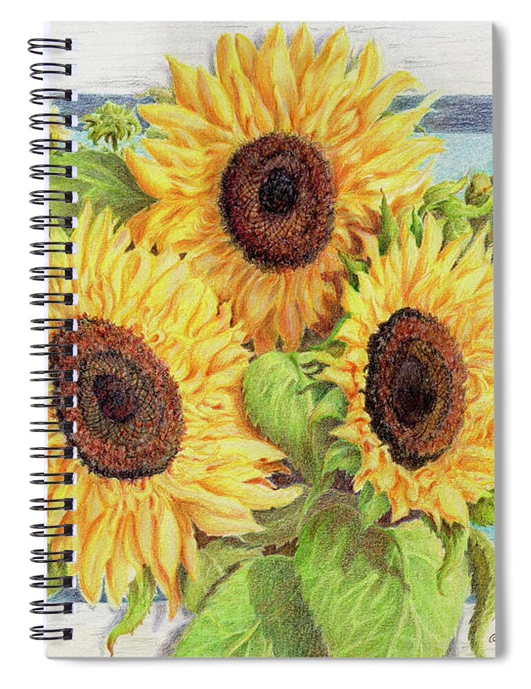 Flowers Spiral Notebook featuring the drawing Out of the Box by Pris Hardy