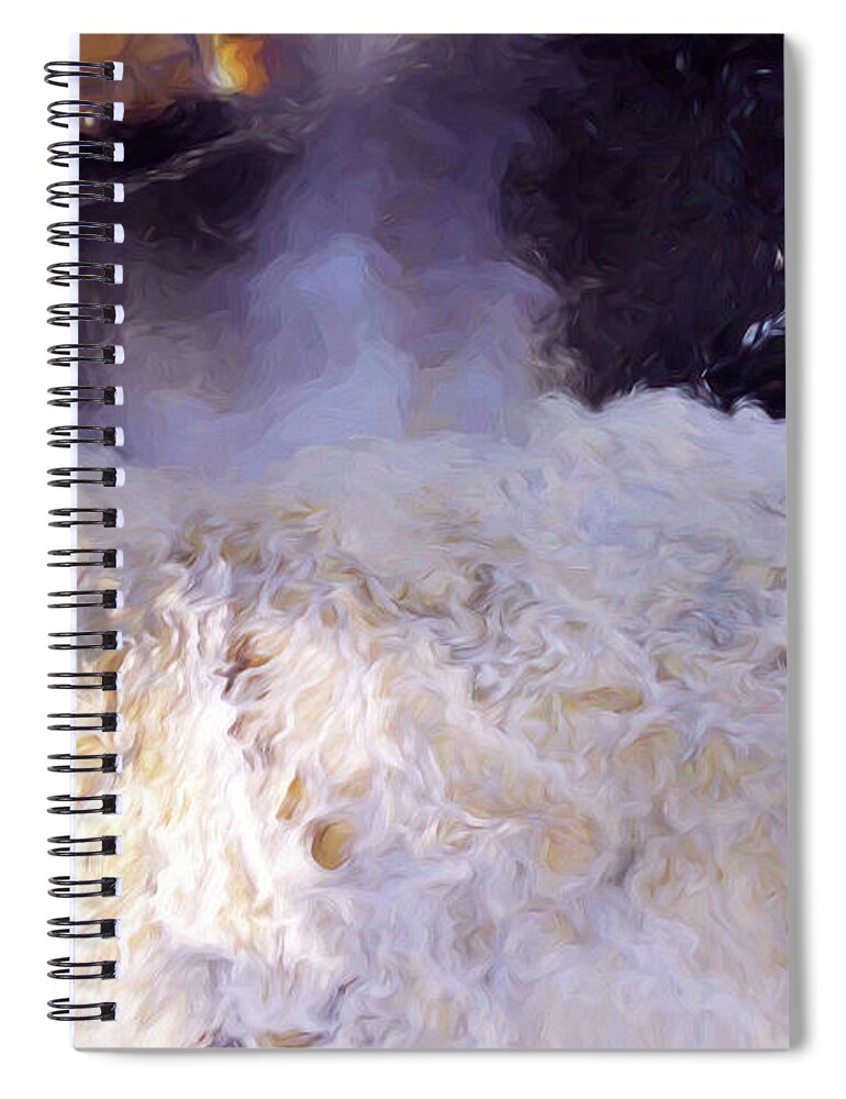 Quebec City Spiral Notebook featuring the digital art Over The Edge at Montmorency Falls by Amy Dundon