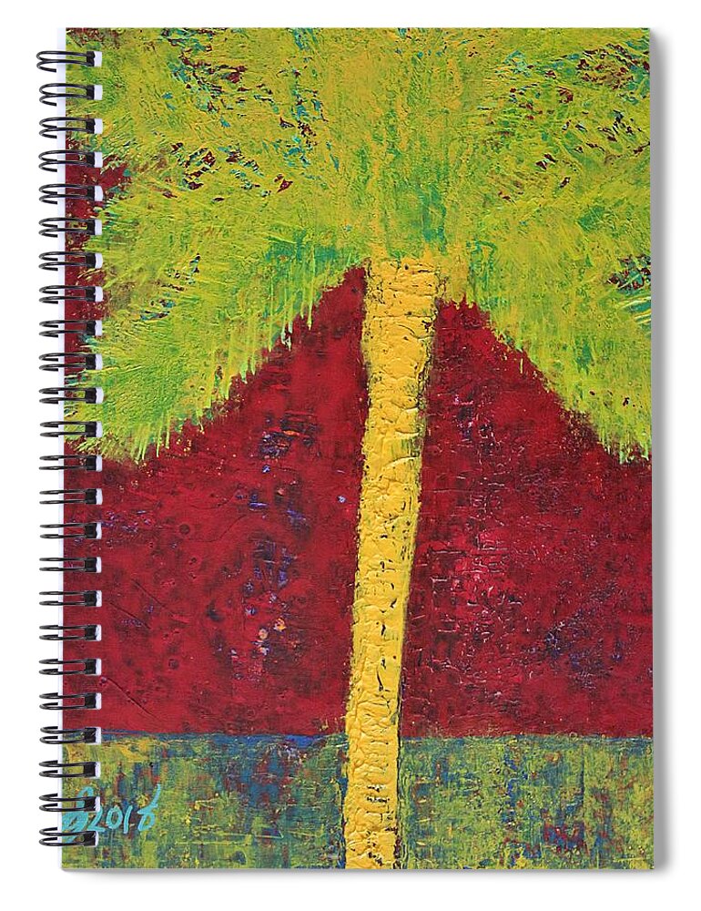 Palm Spiral Notebook featuring the painting Overexposed original painting by Sol Luckman