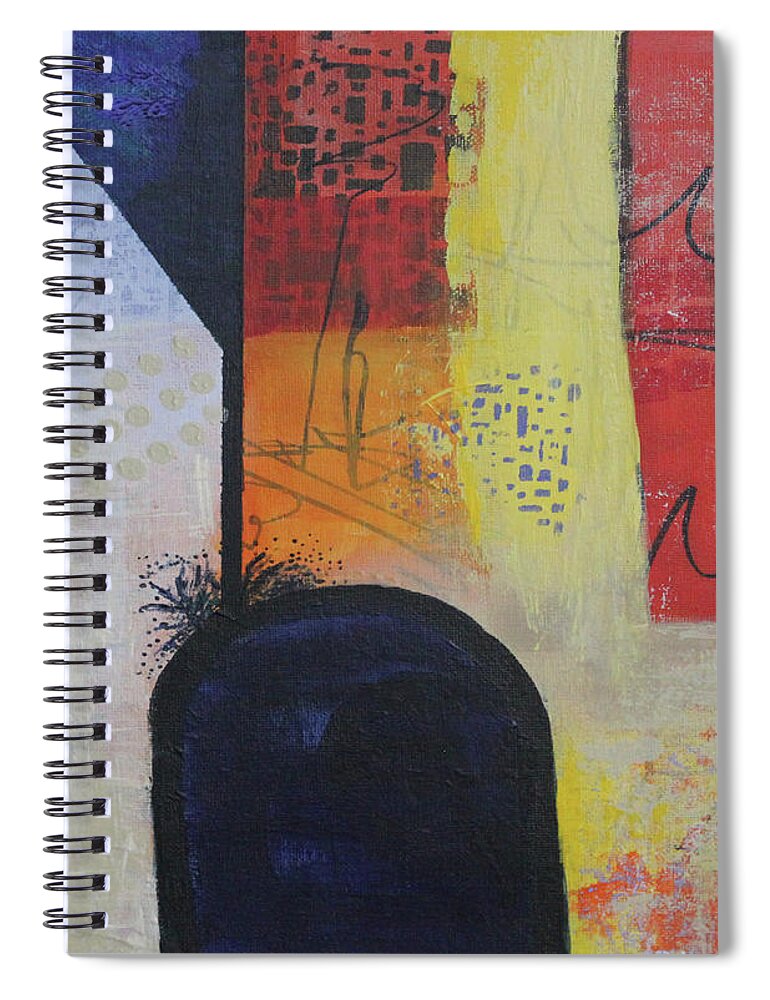 Abstract Spiral Notebook featuring the painting Overflowing by April Burton