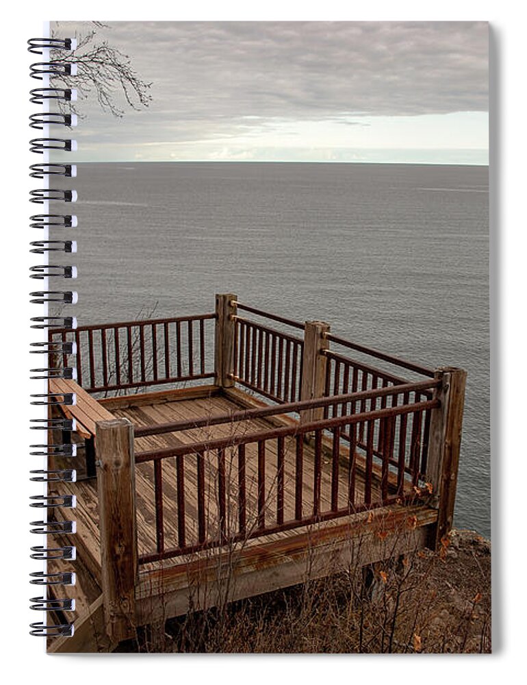 Overlook Spiral Notebook featuring the photograph Overlook on Lake Superior by Laura Smith
