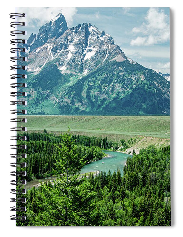 Grand Tetons National Park Spiral Notebook featuring the photograph Overlooking the Snake River by Marcy Wielfaert