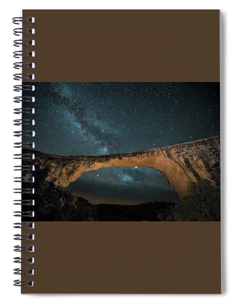 American Southwest Spiral Notebook featuring the photograph Owachomo Natural Bridge and Milky Way by James Capo