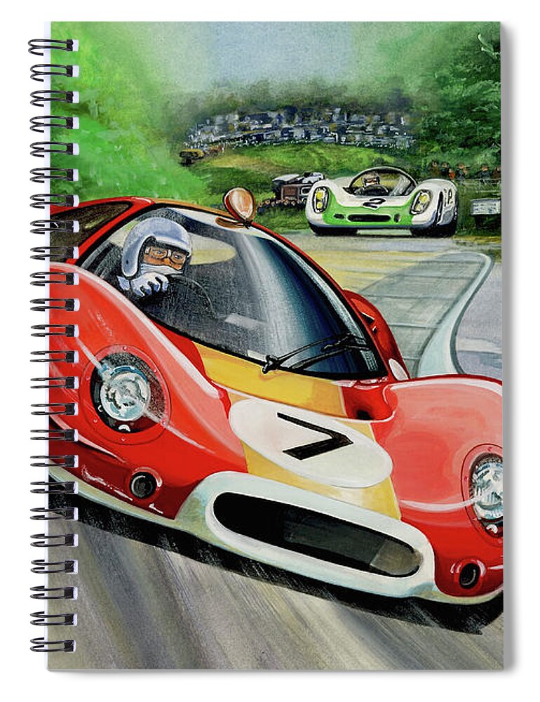 Art Spiral Notebook featuring the painting P68 Through Karousel by Simon Read