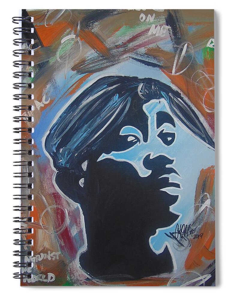 2pac Spiral Notebook featuring the painting Pac Life by Antonio Moore
