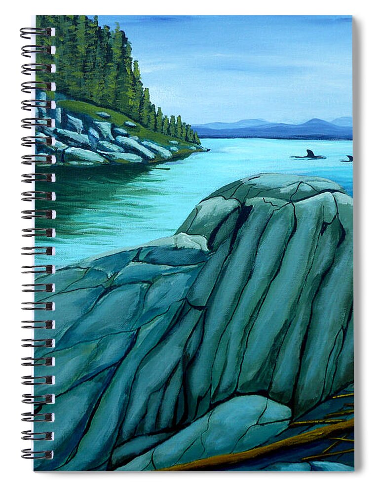 Pacific Spiral Notebook featuring the painting Pacific Northwest by Anthony Dunphy