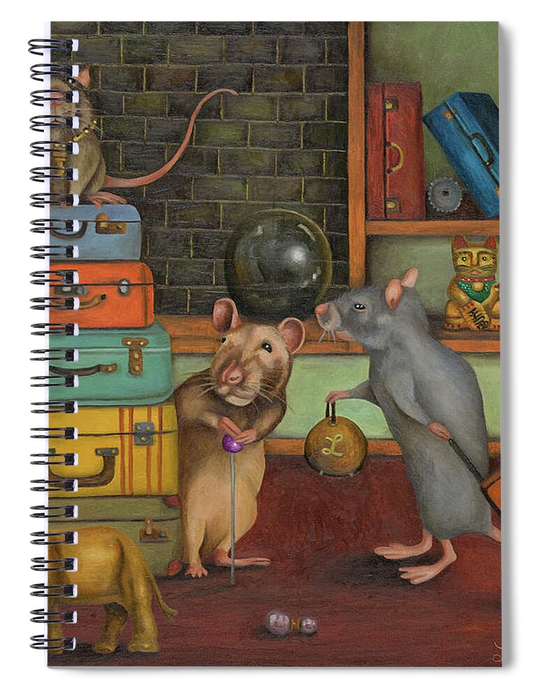 Pack Rat Spiral Notebook featuring the painting Pack Rat's by Leah Saulnier The Painting Maniac