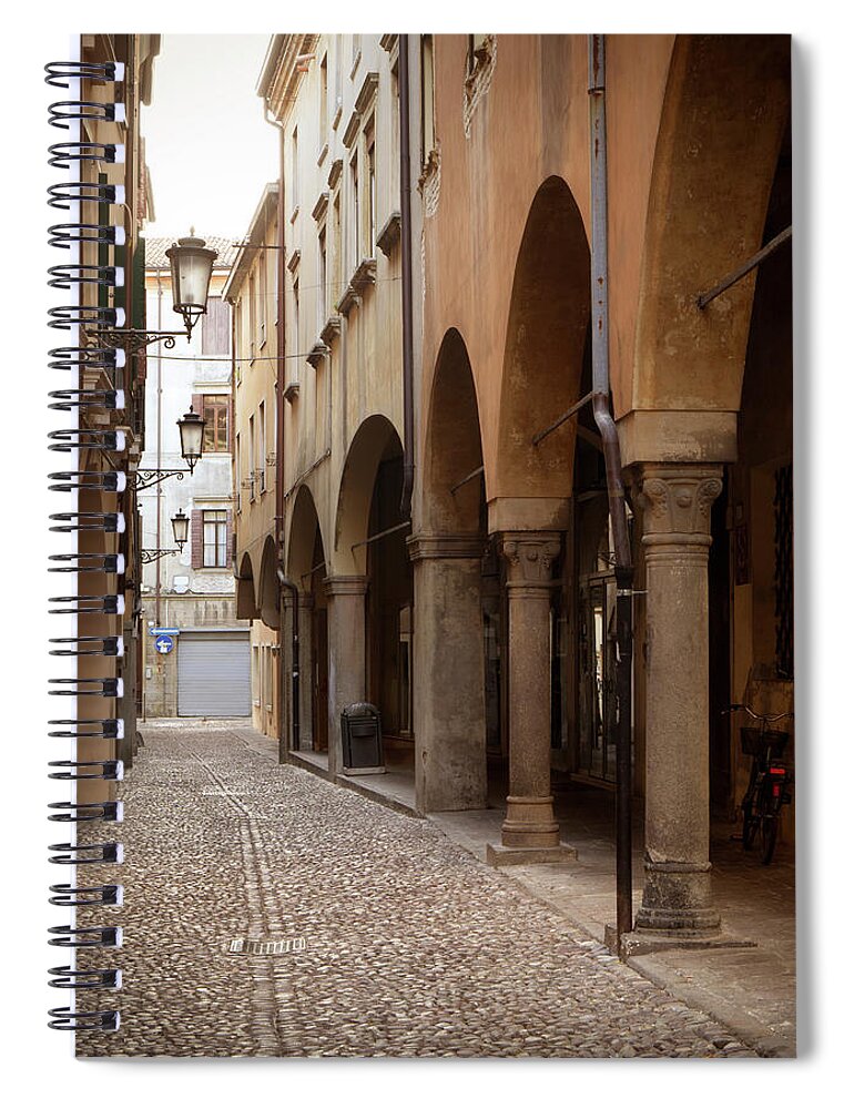 Arch Spiral Notebook featuring the photograph Padova Alley, Padua - Veneto Italy by Romaoslo