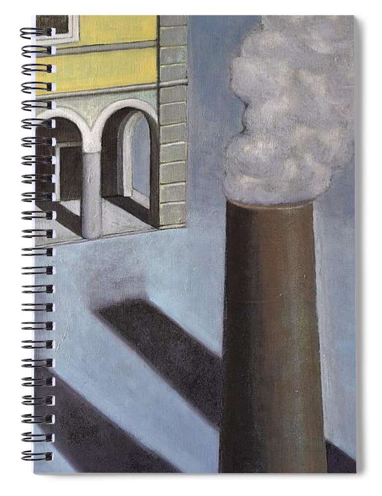  Spiral Notebook featuring the painting Paesaggio Urbano Bis by Andrea Vandoni