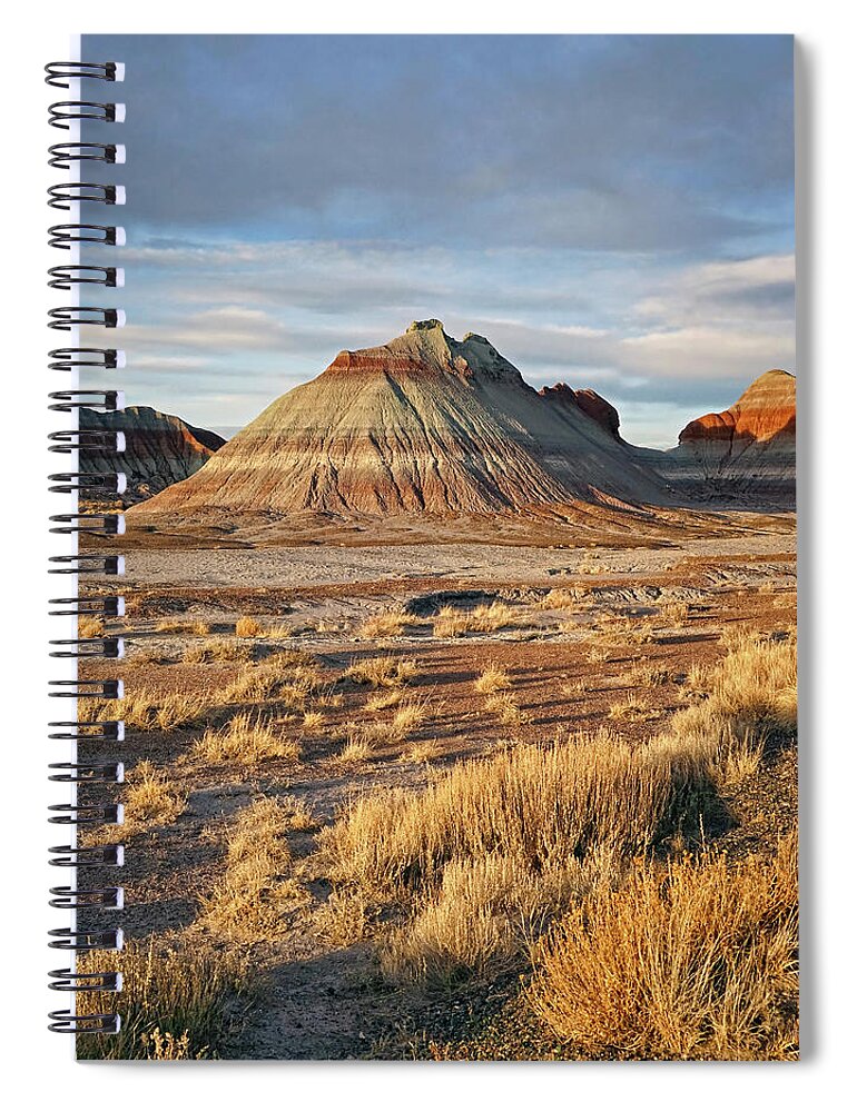 Painted Desert Spiral Notebook featuring the photograph Evening at Painted Desert by Theo O'Connor