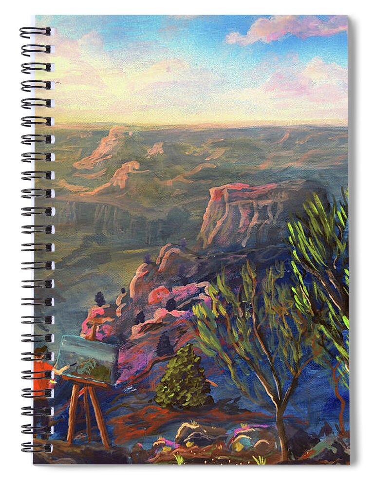 Painting Spiral Notebook featuring the painting Painting the Grand Canyon by Chance Kafka