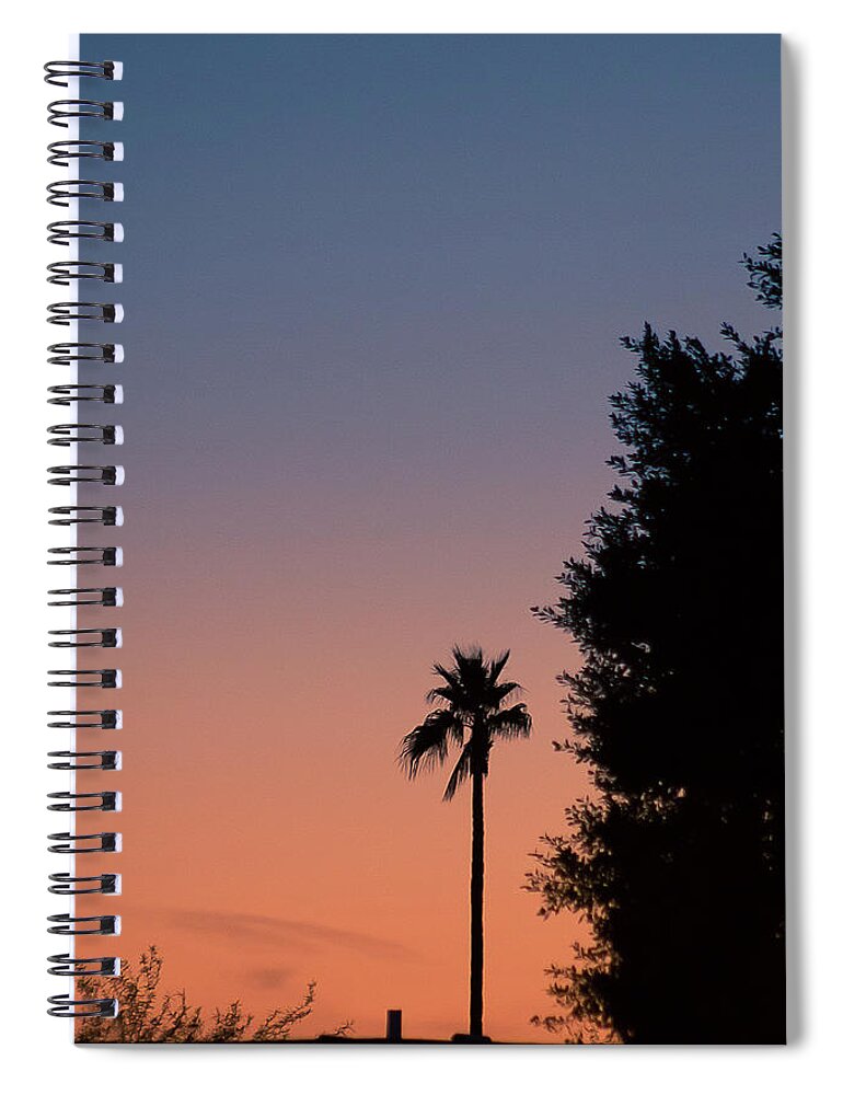 Sunset Spiral Notebook featuring the photograph Palm tree sunset by Darrell Foster